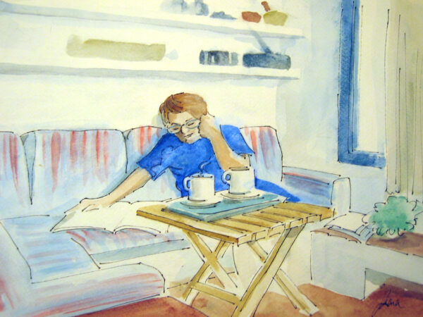 LEYENDO Y DESAYUNANDO